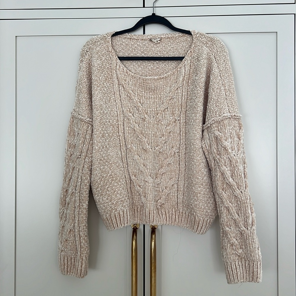 Hem and Thread Chenille Sweater